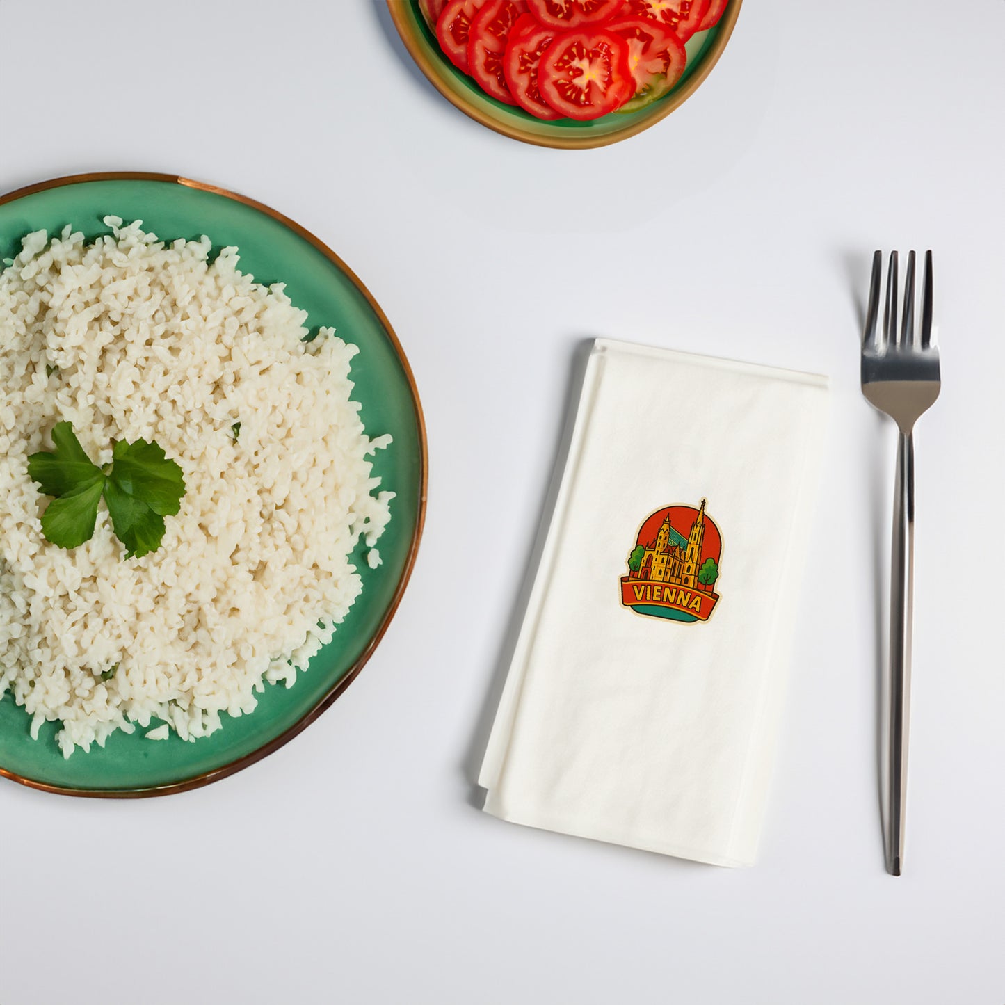 Vienna Şehir Desenli Baskılı Peçete | Viyana Katedrali Temalı Sofra Peçetesi