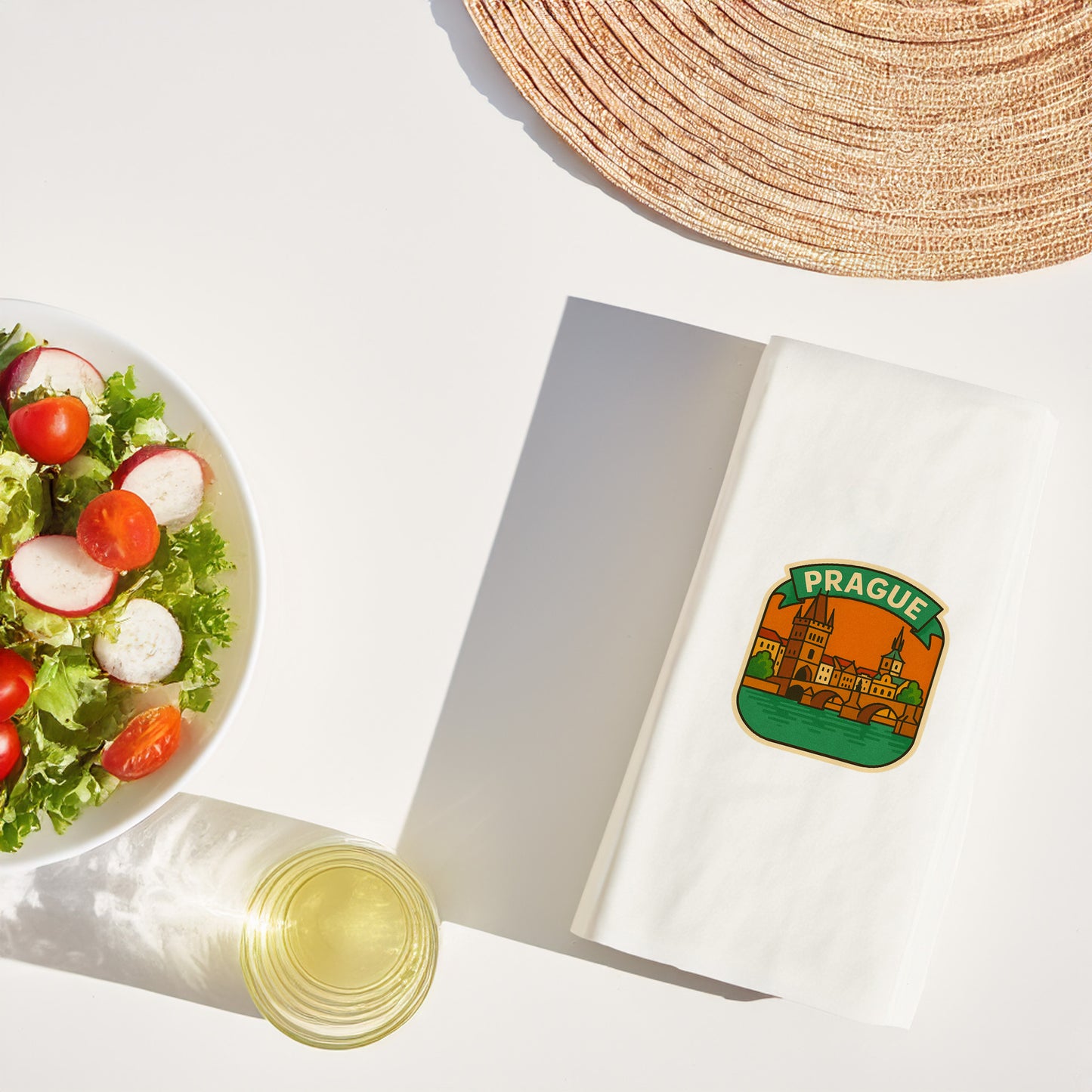 Prague Şehir Desenli Baskılı Peçete | Charles Köprüsü Temalı Sofra Peçetesi