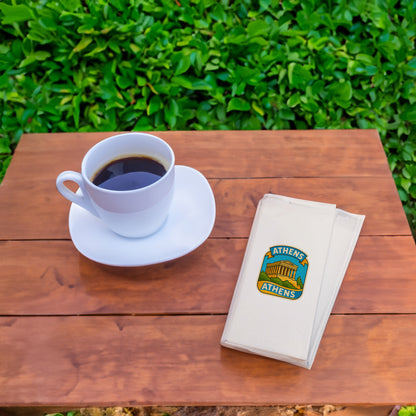 Athens Şehir Desenli Baskılı Peçete | Atina Parthenon Temalı Sofra Peçetesi