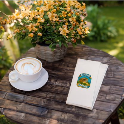 Athens Şehir Desenli Baskılı Peçete | Atina Parthenon Temalı Sofra Peçetesi