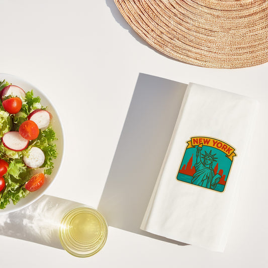 New York Şehir Desenli Baskılı Peçete | Özgürlük Heykeli Temalı Sofra Peçetesi