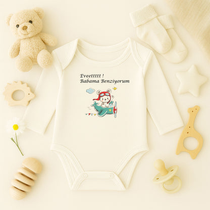 Kişiye Özel Bebek Zıbını – Pilot Ayıcık Tasarım | 1–36 Ay