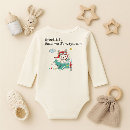 Kişiye Özel Bebek Zıbını – Pilot Ayıcık Tasarım | 1–36 Ay