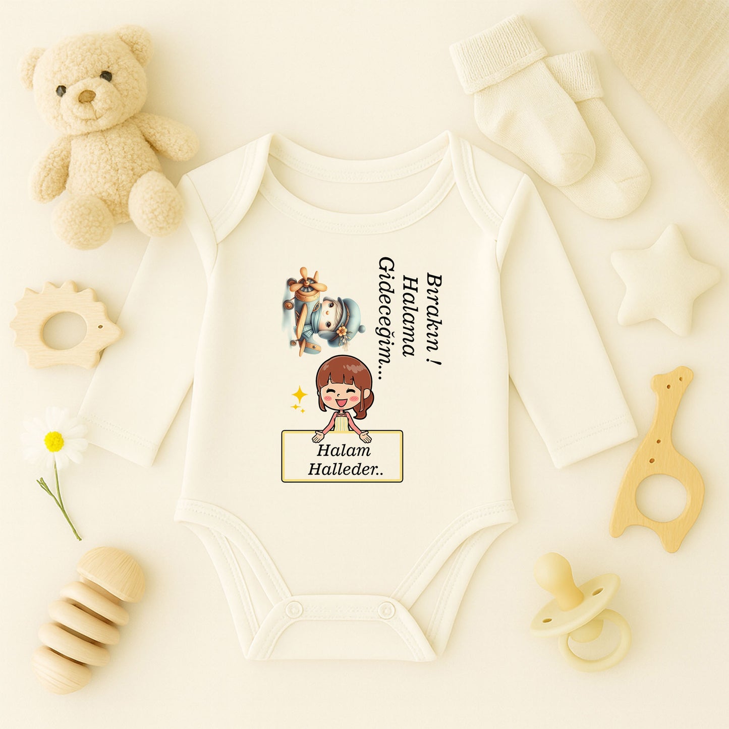 Kişiye Özel Bebek Zıbını – Halam Halleder Tasarım | 1–36 Ay