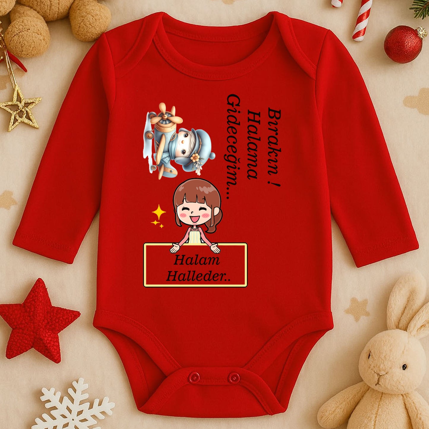 Kişiye Özel Bebek Zıbını – Halam Halleder Tasarım | 1–36 Ay