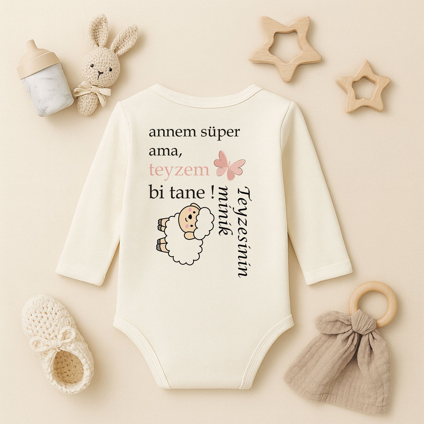 Kişiye Özel Bebek Zıbını – Teyzem Bi Tane Tasarım | 1–36 Ay