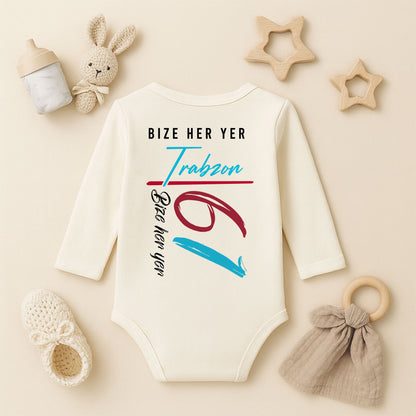 Kişiye Özel Bebek Zıbını – Trabzon Bordo Mavi Tasarım | 1–36 Ay