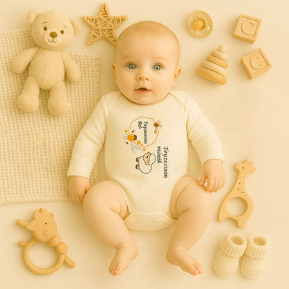 Kişiye Özel Bebek Zıbını – Bal Arısı & Kuzucuk Tasarım | 1–24 Ay