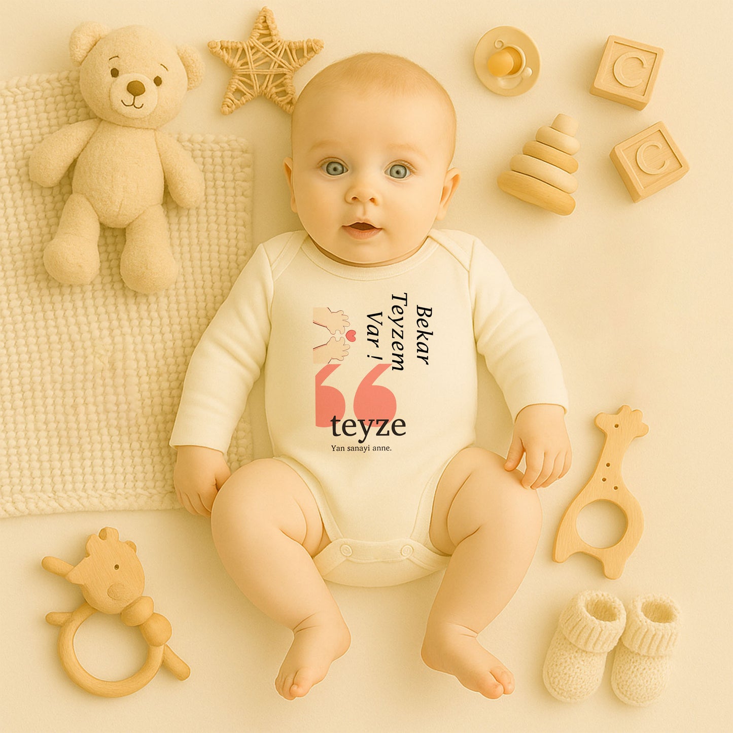 Kişiye Özel Bebek Zıbını – Teyze Yan Sanayi Anne Tasarım | 1–36 Ay