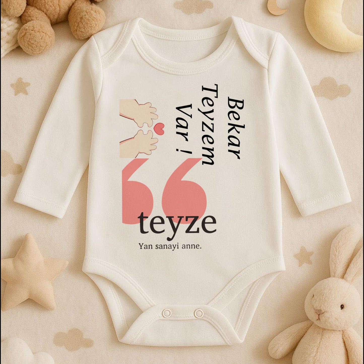 Kişiye Özel Bebek Zıbını – Teyze Yan Sanayi Anne Tasarım | 1–36 Ay