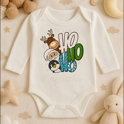 Kişiye Özel Bebek Zıbını – Ho Ho Ho Merry Christmas Tasarım | 1–36 Ay