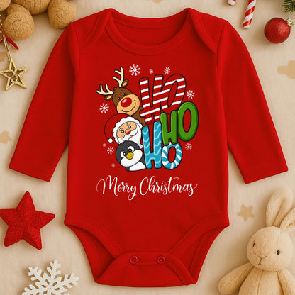 Kişiye Özel Bebek Zıbını – Ho Ho Ho Merry Christmas Tasarım | 1–36 Ay