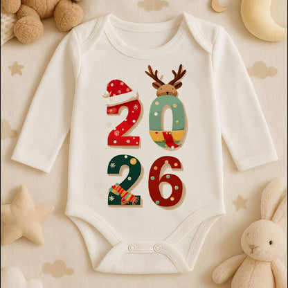 Kişiye Özel Bebek Zıbını – 2026 Noel Rakam Tasarımı | 1–36 Ay