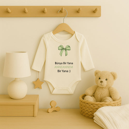 Kişiye Özel Bebek Zıbını – Anneannem Tasarım Mint Fiyonk | 1–36 Ay