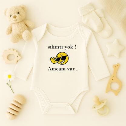 Kişiye Özel Bebek Zıbını – Sıkıntı Yok! Amcam Var Tasarım | 1–36 Ay