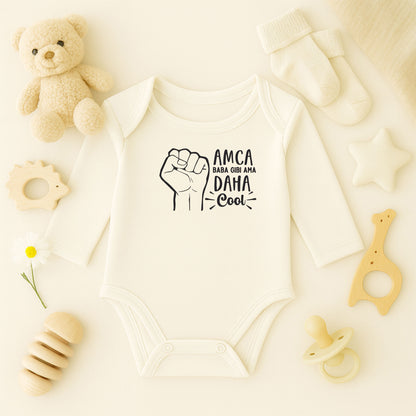 Kişiye Özel Bebek Zıbını – Amca Baba Gibi Ama Daha Cool | 1–36 Ay