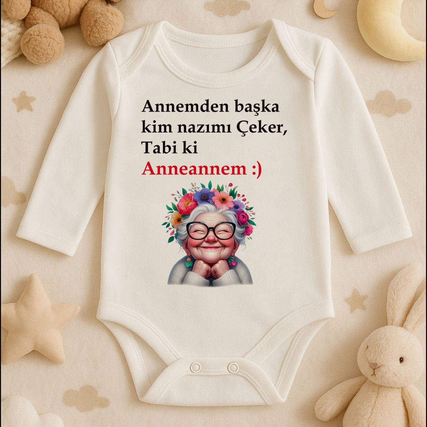 Kişiye Özel Bebek Zıbını – Anneannem Nazımı Çeker Tasarım | 1–36 Ay