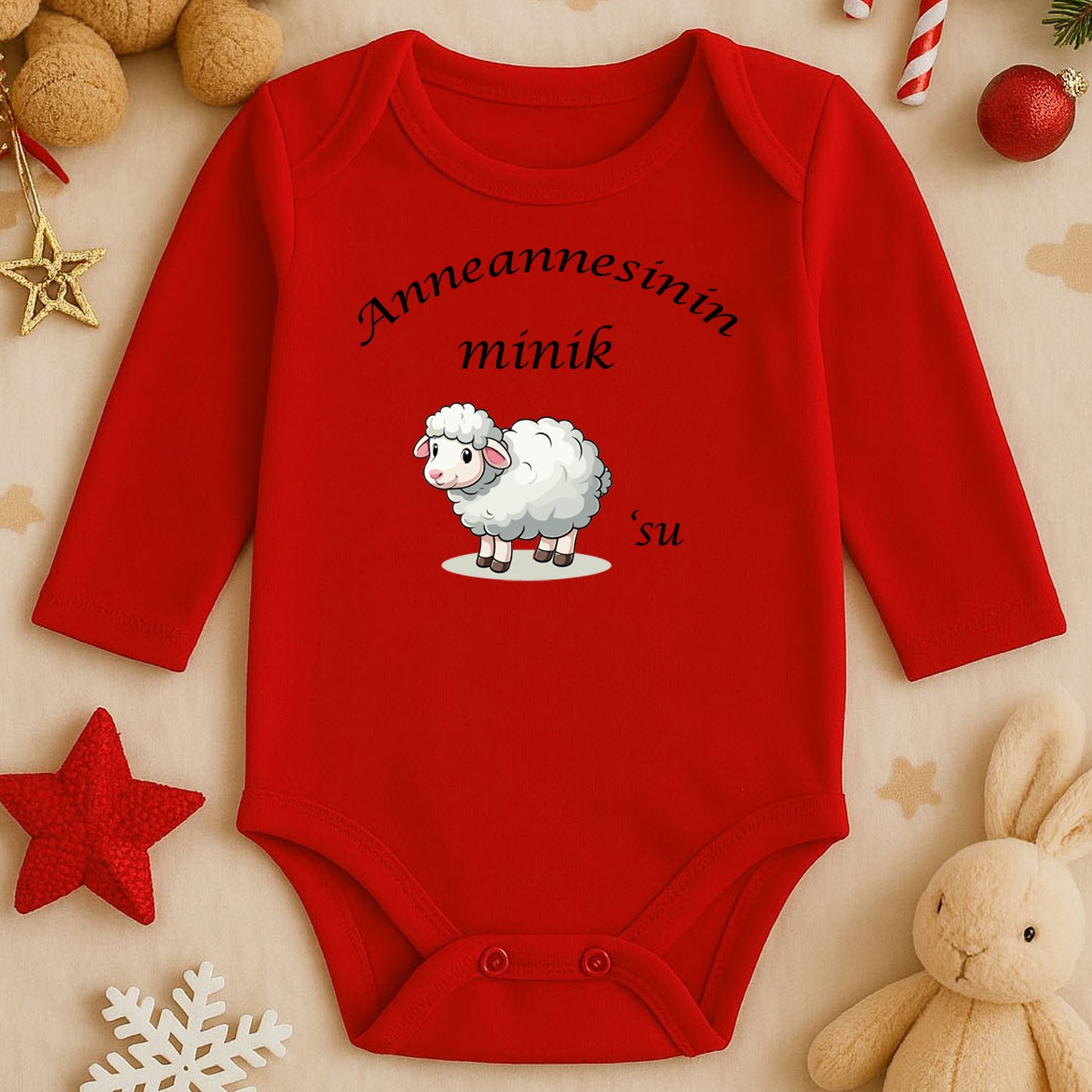 Kişiye Özel Bebek Zıbını – Sevimli Kuzucuk Tasarım | 1–36 Ay