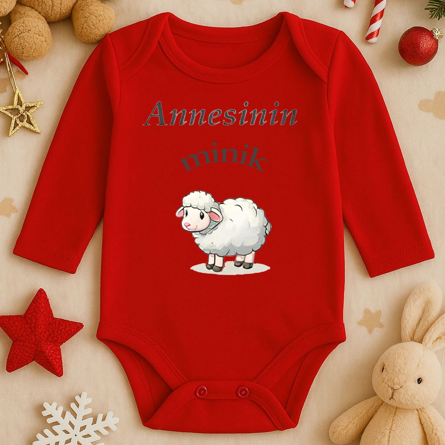 Kişiye Özel Bebek Zıbını – Annesinin Minik Kuzusu Tasarım | 1–36 Ay