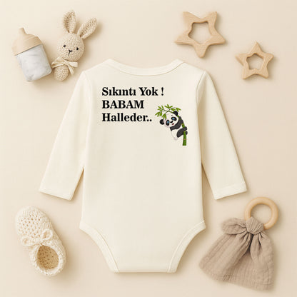 Panda ve Bambu Çubuk Temalı Bebek Zıbını | 1–36 Ay | Sevimli Jungle Tasarım