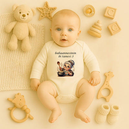 'Babaannesinin Birtanesi'Bebek Zıbını – 1–36 Ay | Hassas Ciltlere Uygun DTF Baskı