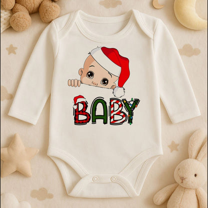 Yılbaşı Şapkalı Bebek Temalı Kişiye Özel Zıbın – 1–36 Ay | Yeni Yıl Baby Tasarımı,