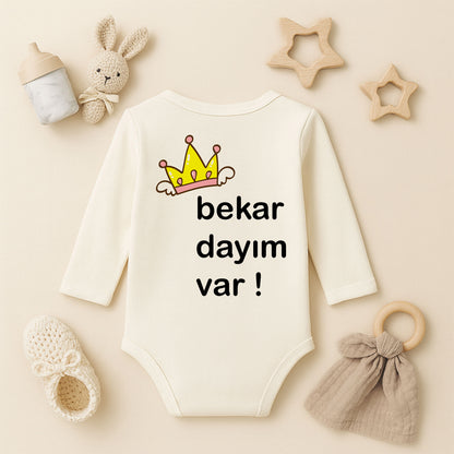 Taç Temalı Kişiye Özel Bebek Zıbını – 1–36 Ay | Prenses Tasarım, DTF Baskı