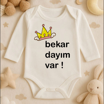 Taç Temalı Kişiye Özel Bebek Zıbını – 1–36 Ay | Prenses Tasarım, DTF Baskı