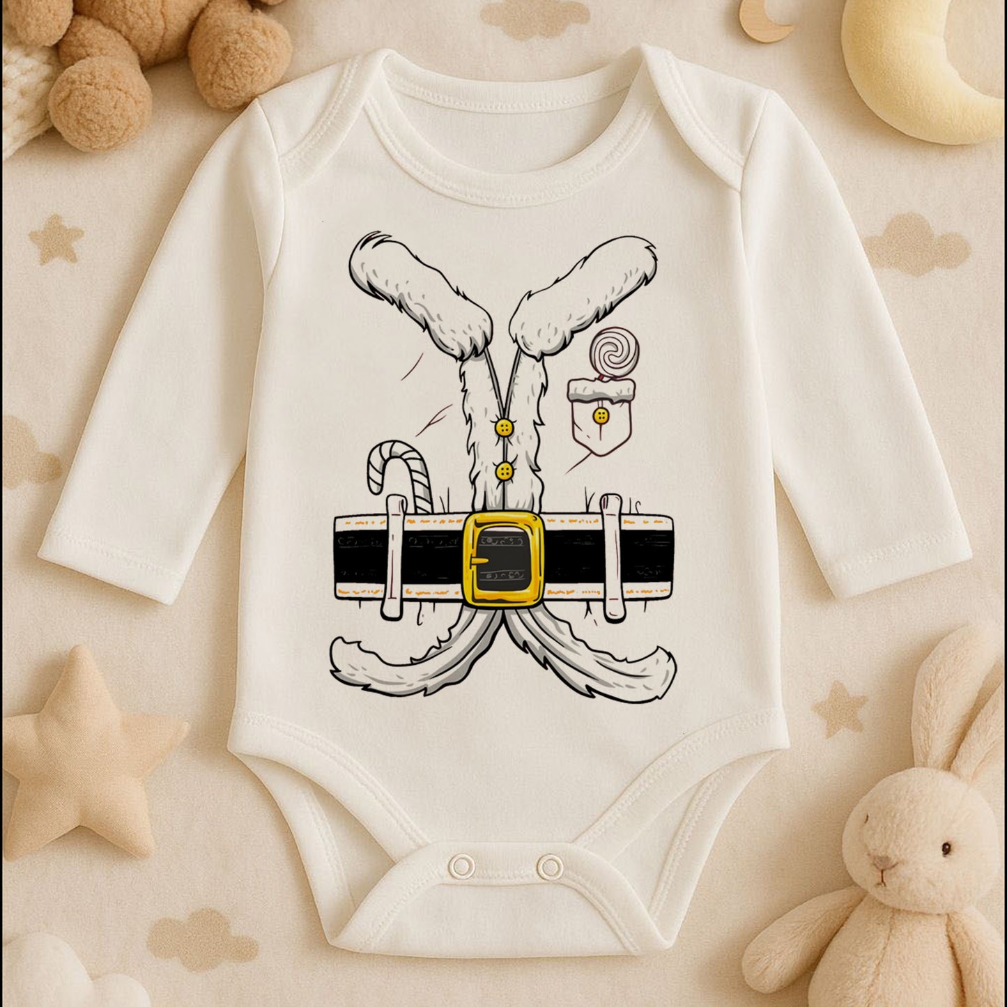 Halasının Minik Tavşanı Yazılı Bebek Zıbını – Tavşan Kulaklı Sevimli Tasarım | 1–36 Ay