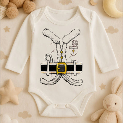 Halasının Minik Tavşanı Yazılı Bebek Zıbını – Tavşan Kulaklı Sevimli Tasarım | 1–36 Ay