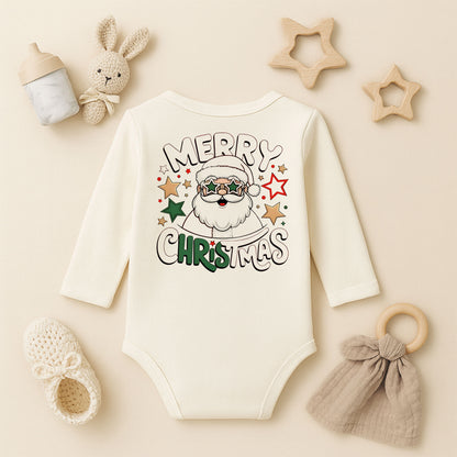 Merry Christmas Noel Baba Baskılı Bebek Zıbını – Yılbaşı Temalı Sevimli Tasarım | 1–36 Ay