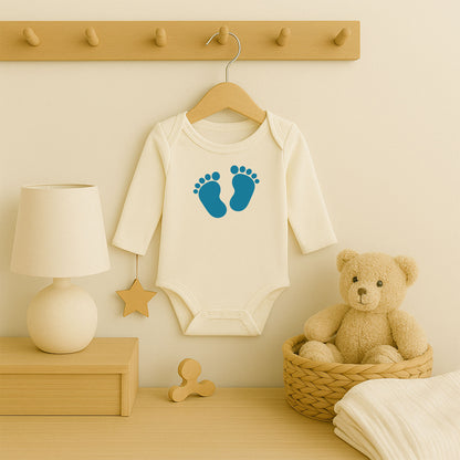 Bebek Ayak İzi Baskılı Bebek Zıbını – Yeni Doğan & Hoş Geldin Bebek Temalı | 1–36 Ay