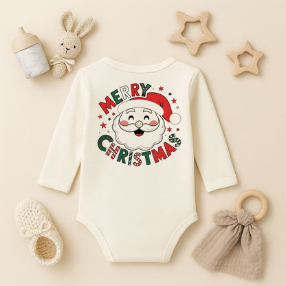Merry Christmas Noel Baba Baskılı Bebek Zıbını | Yılbaşı Özel Tasarım | 1–36 Ay