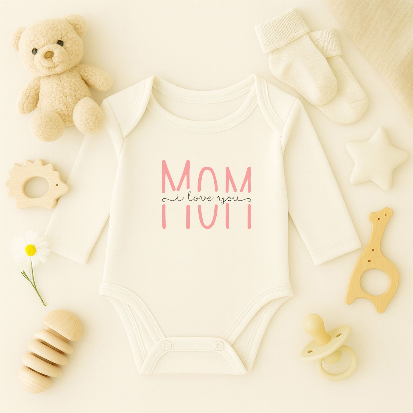 Mom To Be Baskılı Bebek Zıbını | Anne Adayı Temalı | 1–36 Ay