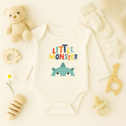Little Monster Baskılı Çocuk Tişörtü / Sweatshirt – Sevimli Canavar Tasarımı
