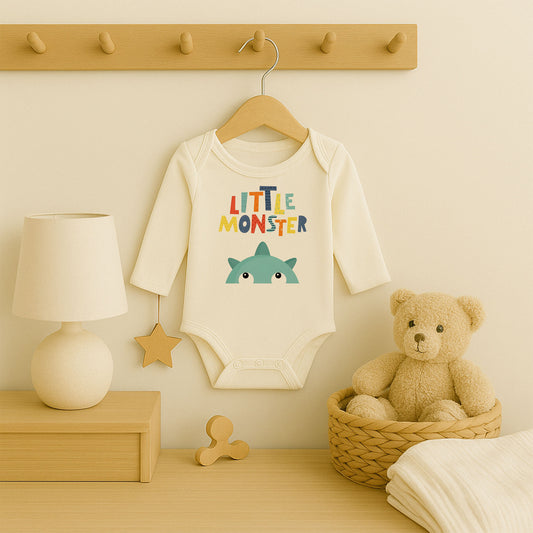 Little Monster Baskılı Çocuk Tişörtü / Sweatshirt – Sevimli Canavar Tasarımı
