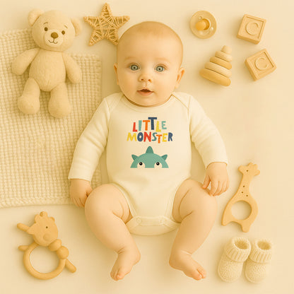 Little Monster Baskılı Çocuk Tişörtü / Sweatshirt – Sevimli Canavar Tasarımı