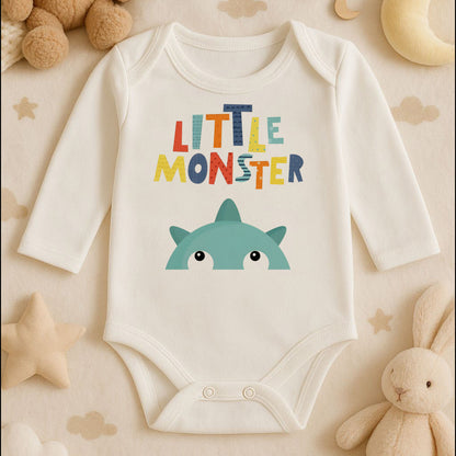 Little Monster Baskılı Çocuk Tişörtü / Sweatshirt – Sevimli Canavar Tasarımı