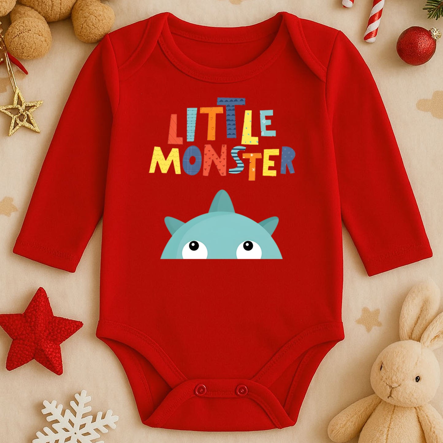 Little Monster Baskılı Çocuk Tişörtü / Sweatshirt – Sevimli Canavar Tasarımı