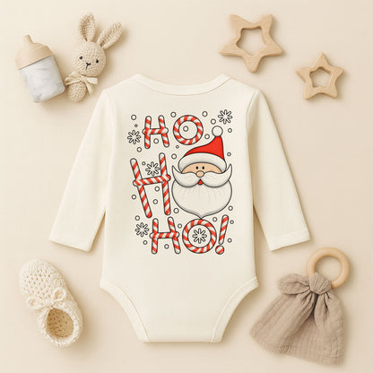 Ho Ho Ho Noel Baba Baskılı Tişört – Şeker Kamışlı Yılbaşı Tasarımı