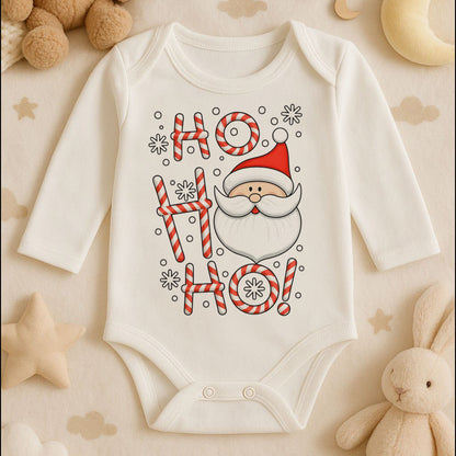 Ho Ho Ho Noel Baba Baskılı Tişört – Şeker Kamışlı Yılbaşı Tasarımı