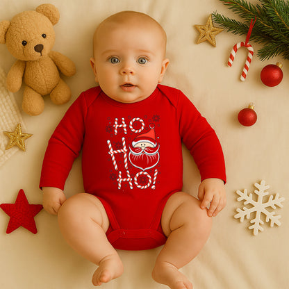 Ho Ho Ho Noel Baba Baskılı Tişört – Şeker Kamışlı Yılbaşı Tasarımı