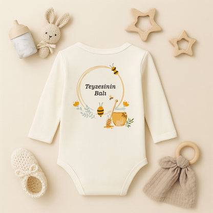 Arı & Bal Temalı Bebek Zıbını | 1–36 Ay, DTF Baskı, Hassas Cilt Uyumlu, Doğal Tasarım