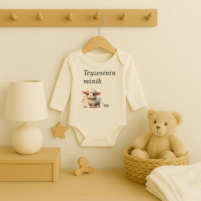 Sevimli Kuzu Tasarımlı Bebek Zıbını | 1–36 Ay, DTF Baskı, Hassas Cilt Uyumlu, Soft Tasarım