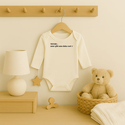 Teyze Anne Gibi Ama Daha Cool | 1–36 Ay, DTF Baskı, Hassas Cilt Uyumlu, Kişiselleştirilebilir