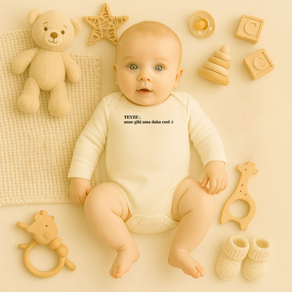 Teyze Anne Gibi Ama Daha Cool | 1–36 Ay, DTF Baskı, Hassas Cilt Uyumlu, Kişiselleştirilebilir