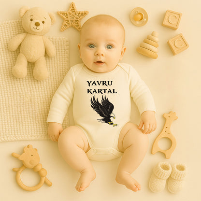 Kartal Desenli Bebek Zıbını | 1–36 Ay, DTF Baskı, Güçlü & Özgür Tasarım