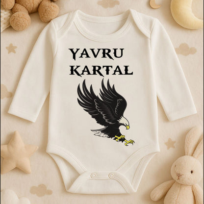 Kartal Desenli Bebek Zıbını | 1–36 Ay, DTF Baskı, Güçlü & Özgür Tasarım