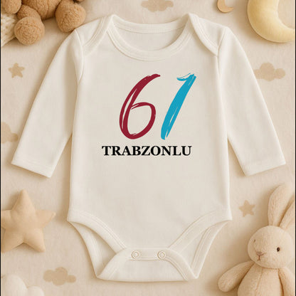61 Baskılı Bebek Zıbını | 1–36 Ay, DTF Baskı, Numara Temalı Sevimli Tasarım