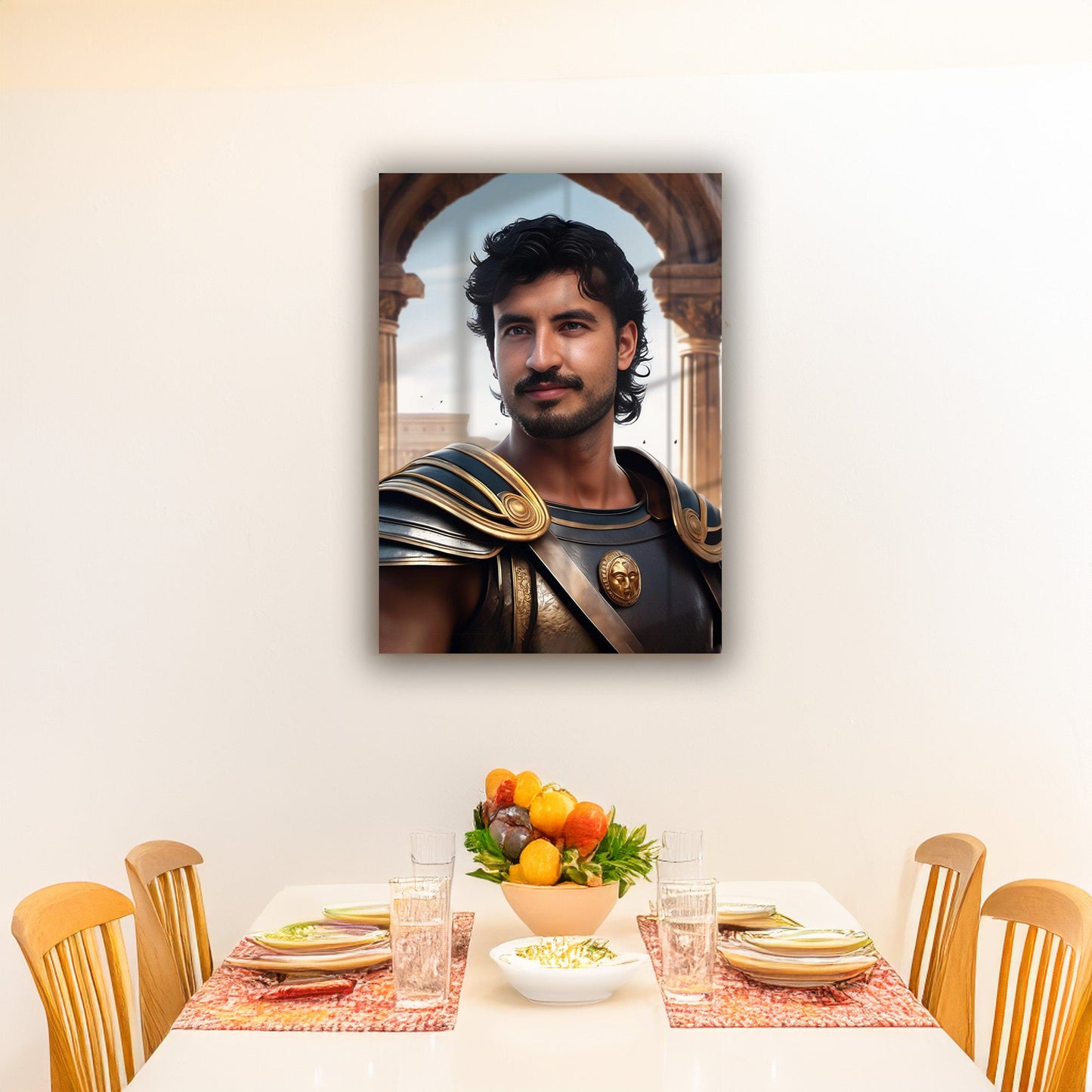 Kişiye Özel Antik Roma Karikatür Tasarımlı Cam Tablo | Yüksek Kaliteli UV Baskı